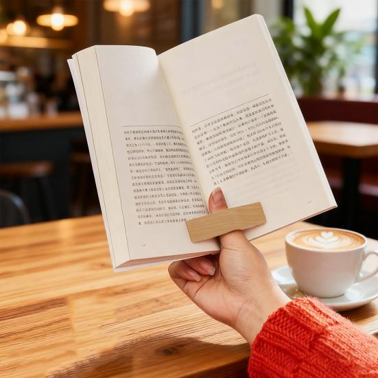 Wooden Book Page Holder Handmade Book Opener Thumb Ring Bookmark Reading Book Accessories Teachers Students Book Lovers Bookworms Gift