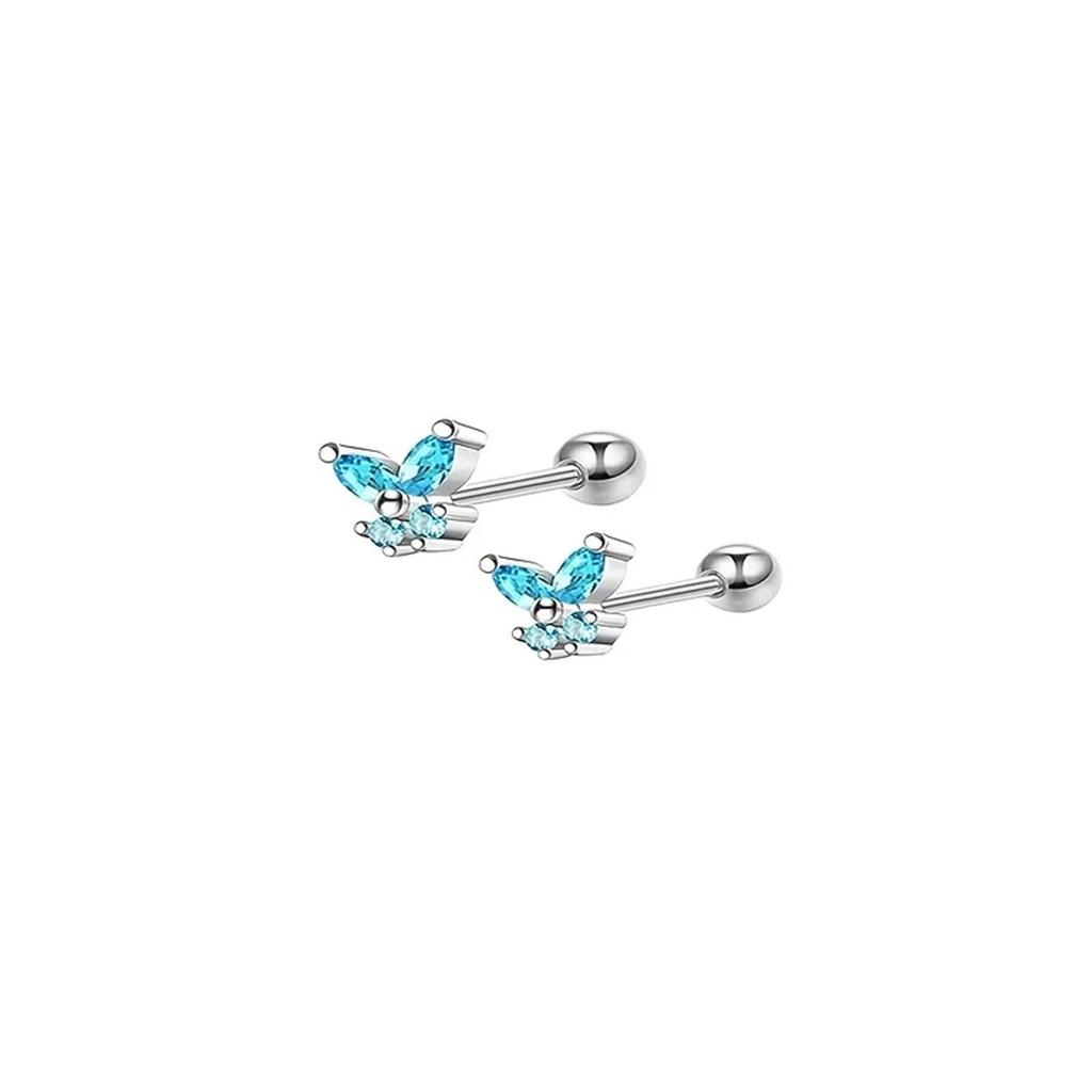 2-14 Pcs Butterfly Moon Stainless Steel Stud Earrings Hypoallergenic Hoops for Tragus Daith Conch Piercing Jewelry
