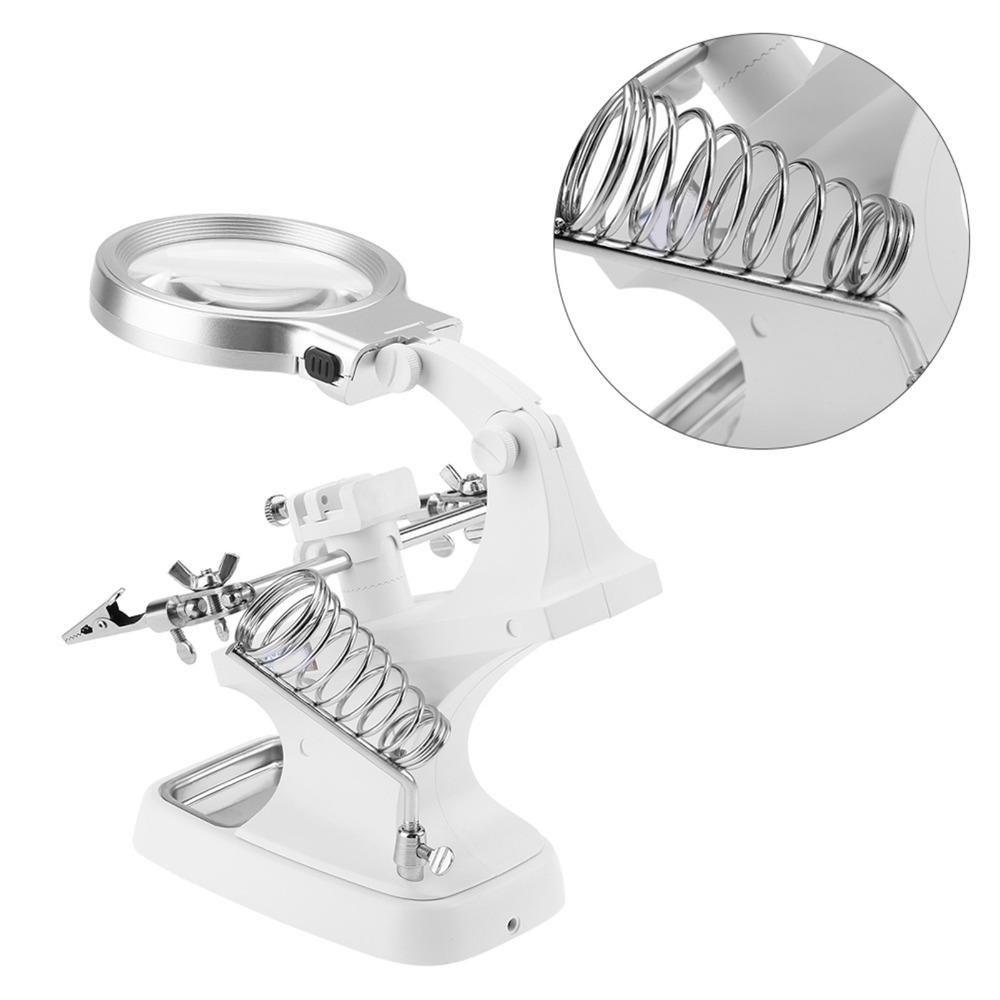 360° Rotating Repair Tool Super Bright LED Light Magnifying Glass for 3X/4.5X Circuit Board