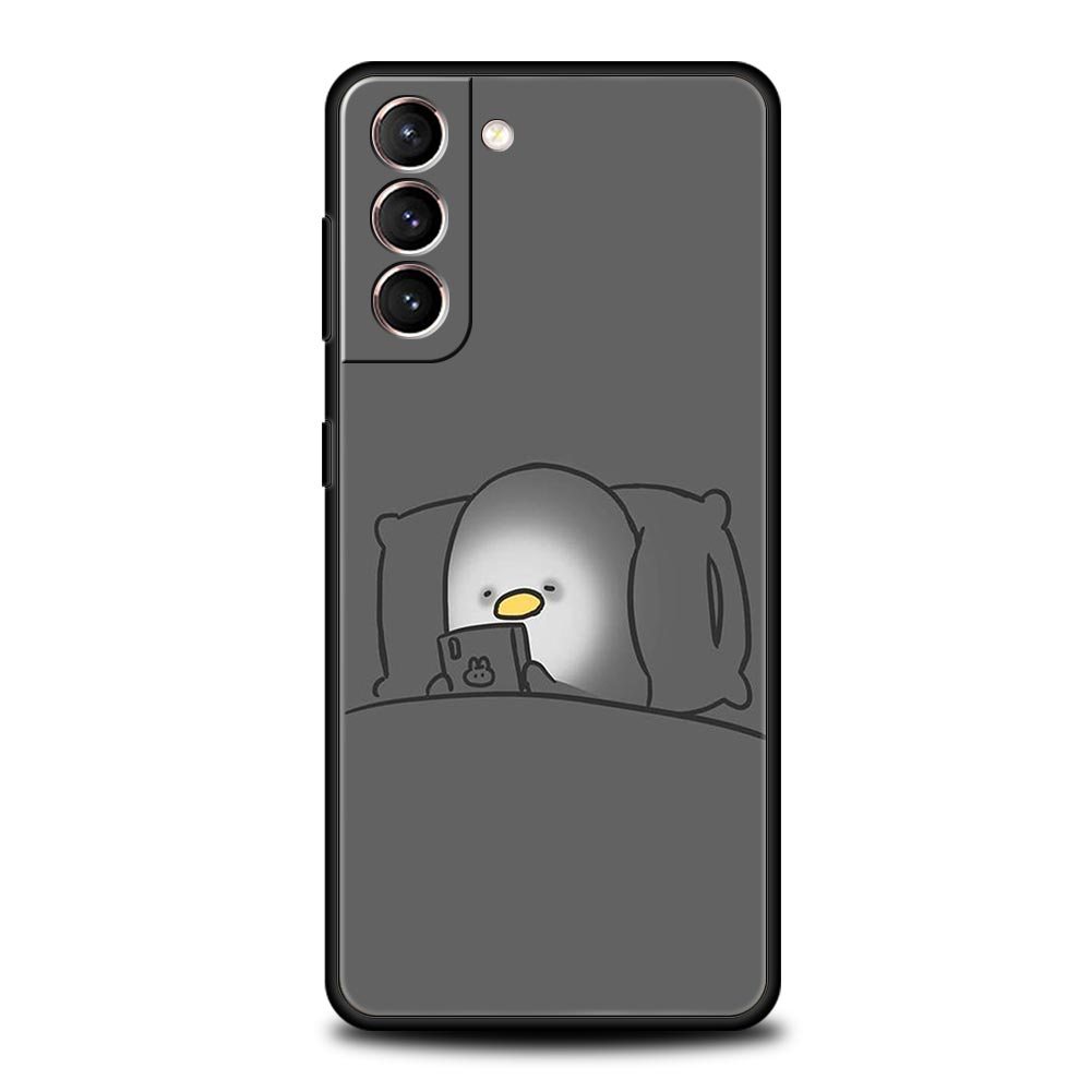 Cute Cartoon Duck Phone Case For Samsung Galaxy S24 S23 S22 S20 Ultra S21 FE 5G S10 S9 Plus S10E S8 Soft Silicone Cover