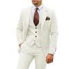 Completi Beige da Uomo 3 Pezzi Slim Fit Smoking da Sposo Abiti da Matrimonio Testimone dello Sposo Groomsmen Abito da Festa Formale Maschile