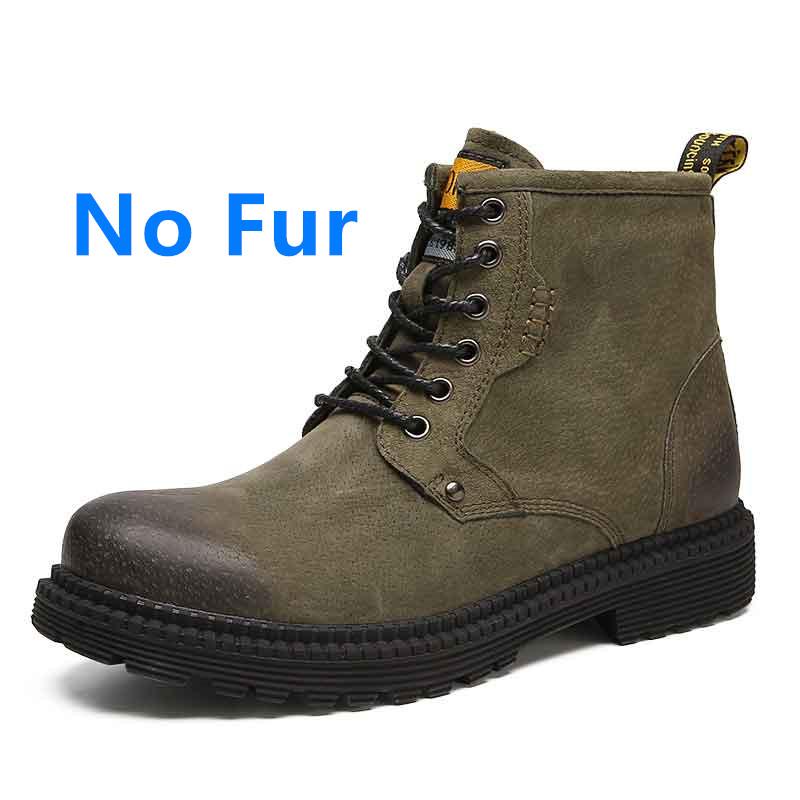 Brand Newest Winter Warm Men Snow Boots Genuine Leather Suede Boots Autumn Men Boots Casual Male Classic Black Sneakers Size 38-46