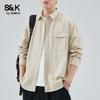 Baleno S&K Men's American Loose Fit Cotton Long-Sleeve Work Shirt