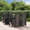 VidaXL Garden Dining Set Cushions 5pcs Black Wicker, Dining Set, Dining Set 3185061