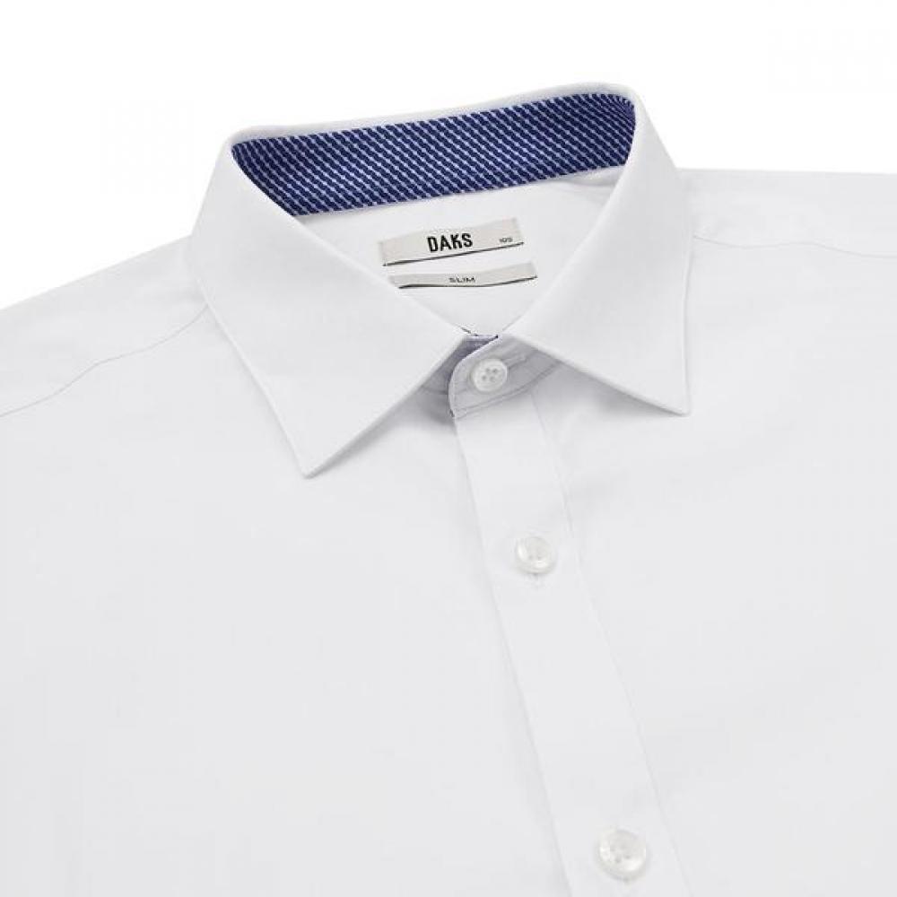 Daks Mens Stretch Solid Slim Fit Long Sleeve Shirt Dma3shdl302a1