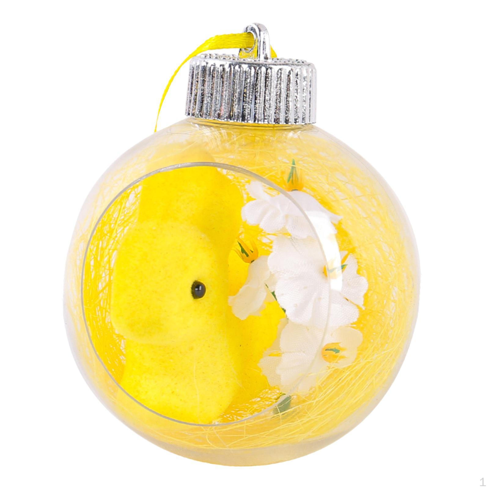 

Easter Bunny Ball Hanging Ornament Acrylic Rabbit Pendant Collectible Craft Decorative No Turn Head Yellow