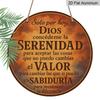 2D Flat, 1pc 7.87X7.87 Inch Round Aluminum Plaque - Spanish Prayer for Peace, Courage & Wisdom Vintage Style Decorative Sign, Suitable for Home
