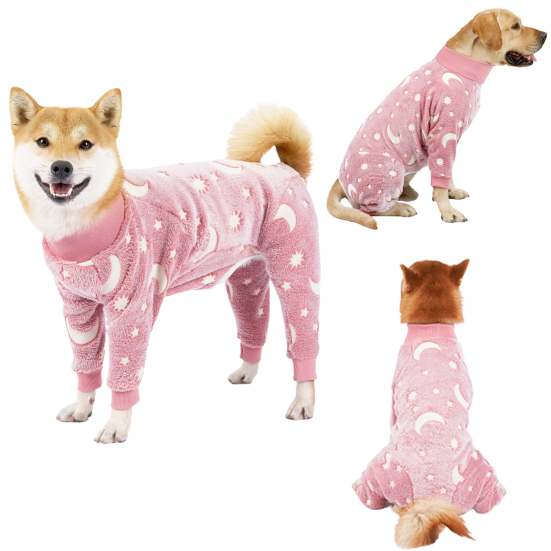 Bobasndm Rollkragen Hunde Kleidung Pyjama, Herbst Winter Hunde Jumpsuit Mantel, Winter Weiche Warme Flanell Pyjama