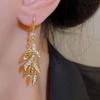 Elegant French Leaf Stud Earrings: Sophisticated, Unique Niche Design for the Stylish Socialite