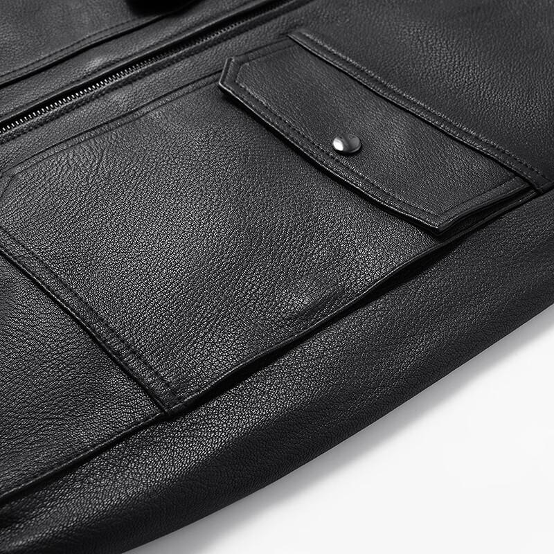 FAPAI Men's Hooded Sheepskin Leather Jacket