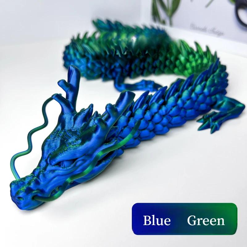 30cm 3D Printed Dragon Toys Flexible Articulated Dragon Model Desktop Craft Ornament Gifts for Kids Office Home Table Decor
