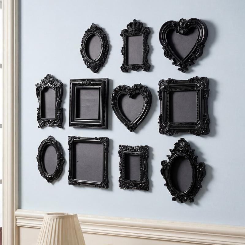 Hanging Mini Photo Frames Photographic Props Resin Vintage Picture Frame Wall Space Diy Baroque Ornate Decorative Frames Gifts