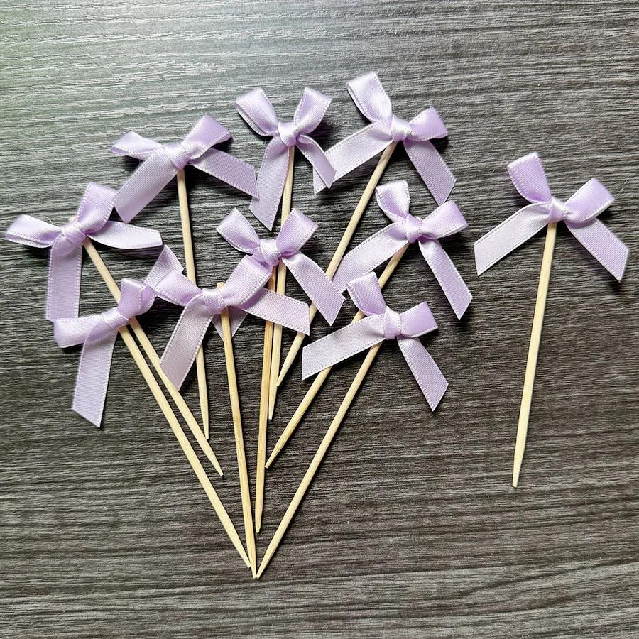 12pcs Pink Bow Cupcake Topper Pink Bow Birthday Decor Coquette Themed Party Decoration Bridal Shower Cake Topper Bow Party Decor