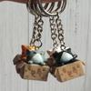 Cartoon Creative Personality Resin Box Little Cat For Men Women Bag Charm Pendant Key Ring Keychain