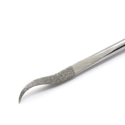 Wave Hobby Tool Series HG Special Shape Diamond File, Triangular, Curved Tip/Small, for Plastic Models, HT-686, Grip: Red