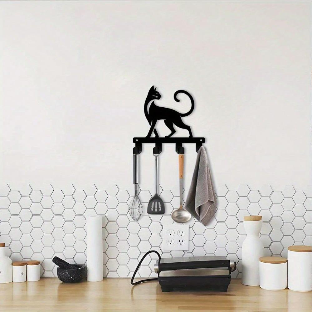 Bohemian Style Metal Cat Key Hook Wall Mount Key Holder Organizer For Home Office Decor