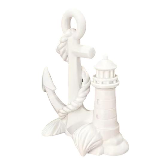 3D-gedruckte Leuchtturm- und Bootsstatue, Nautische Schreibtischdekoration, Figur mit Meeresmotiv für Regal, Heimbüro Maritimes Geschenk