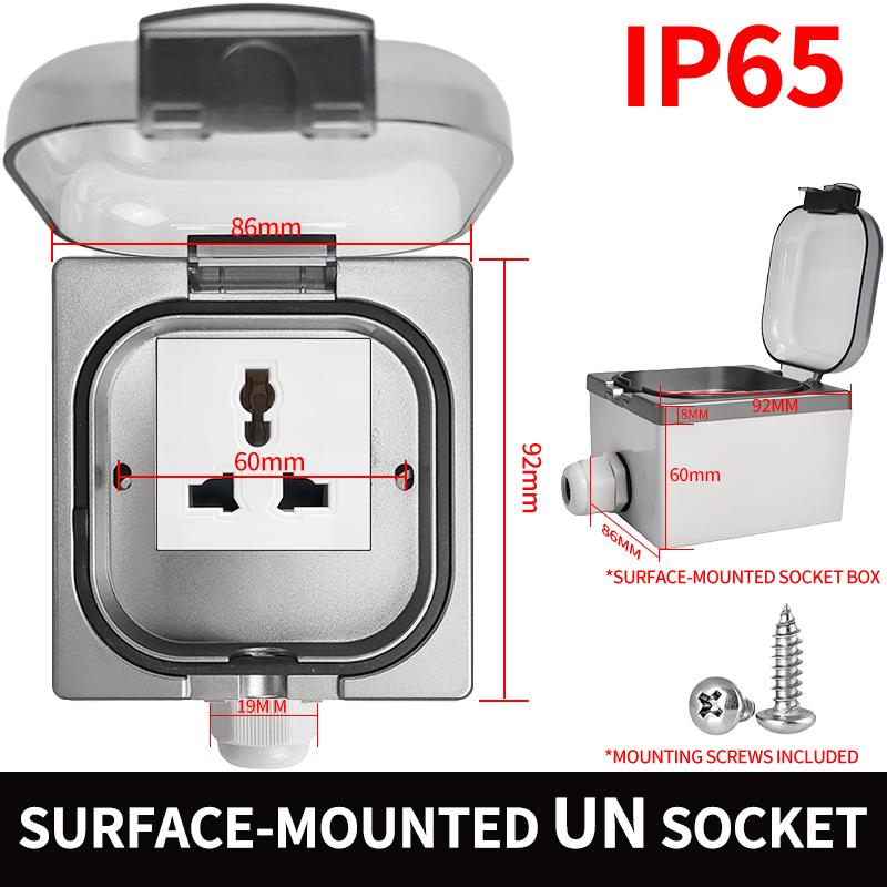 IP65 Waterproof Outdoor Electrical Box- Universal Mounting (Surface/Flush) Junction Box for Bathroom, Kitchen, Weatherproof DIY