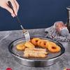 With Drainer Net Stainless Steel Oil Drain Pan Double-ear Handle Oil Drain Plate  Barbecue