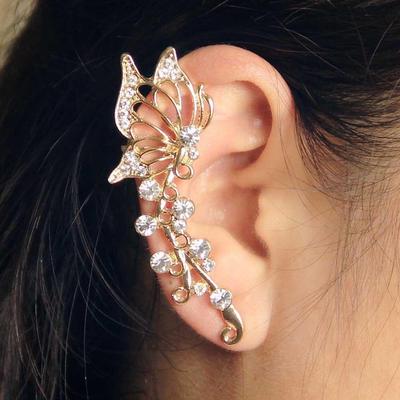 1 Pair Fashion Earrings Crystal Inlaid Angel Wing Chain 1 Pair Fashion Earrings Crystal Inlaid Angel Wing Chain