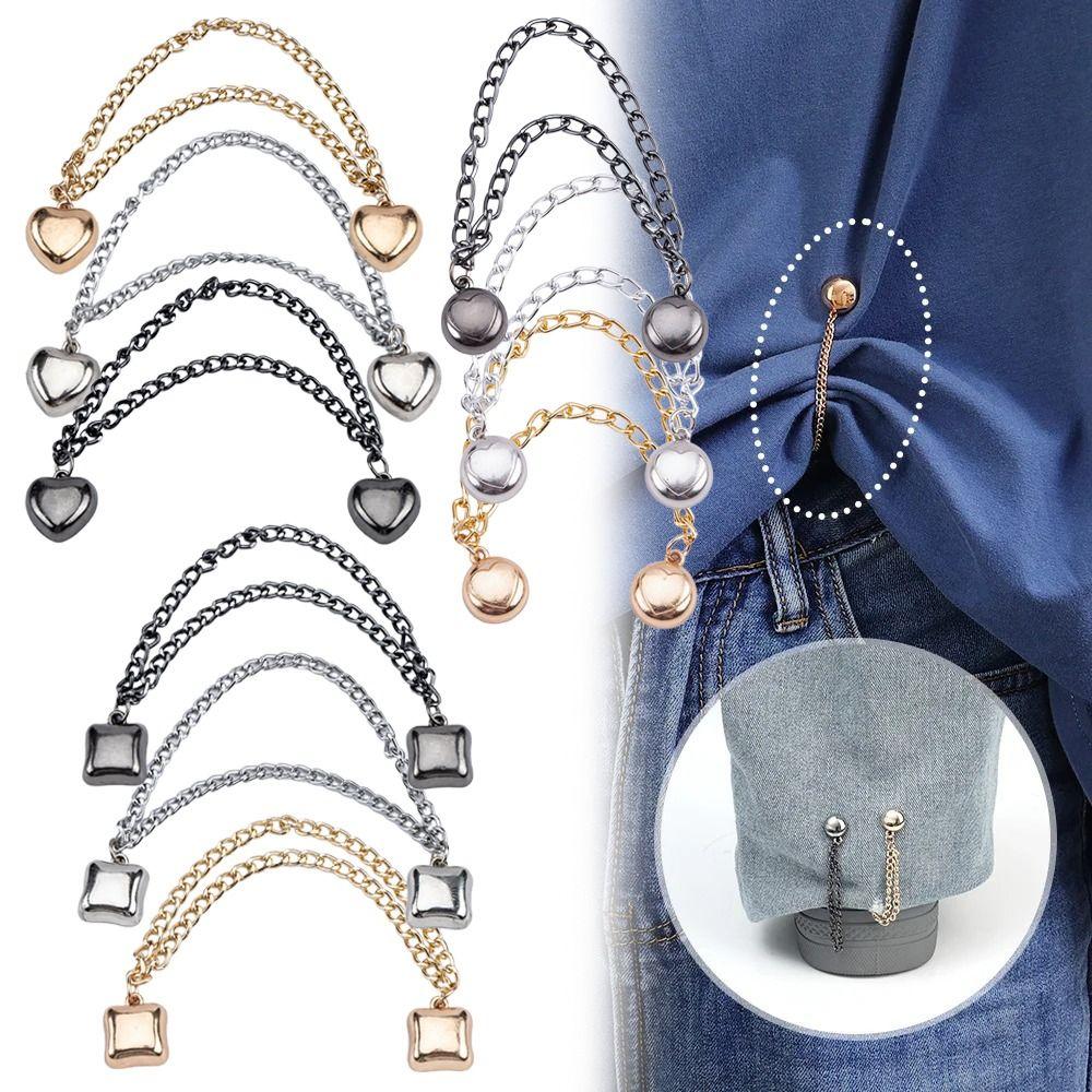 1pc New Rolled Edge Leg Fixing Clip Strong Magnetic Suction Adjustable Leg Cinching Artifact Seamless Leg Buckle Sleeve Shirt