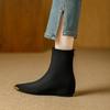 Anti-kick Inner Heightening Short Boots Women's 2025 Autumn and Winter New Metal Pointed Versatile European and American Style Elastic Thin Boots Bare