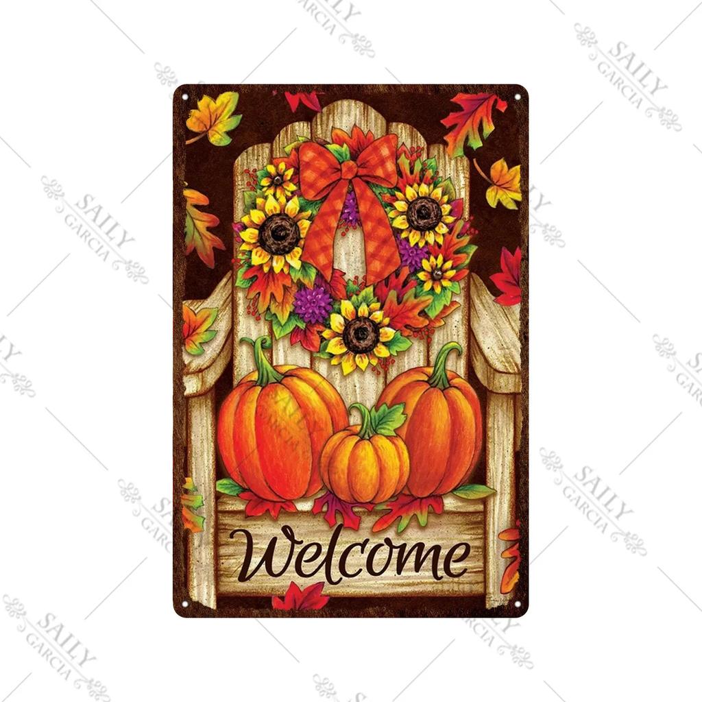 Welcome Home Vintage Metal Tin Sign Garden Wall Decor Metal Poster Sweet Home Tin Sign Family Farm Beach Hut Metal Plates Pla