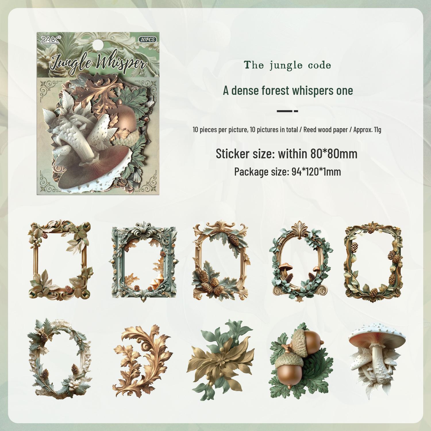 

ZABC European Charm Series Laser Sticker Pack - 6 Floating Styles for Journals & Collages