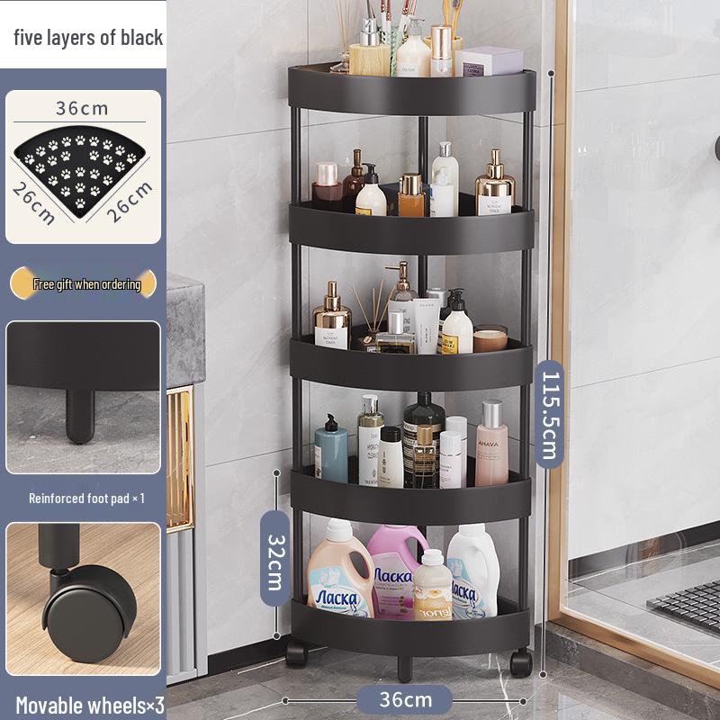 Triangle Multi-Layer Corner Storage Rack for Bathroom and Kitchen