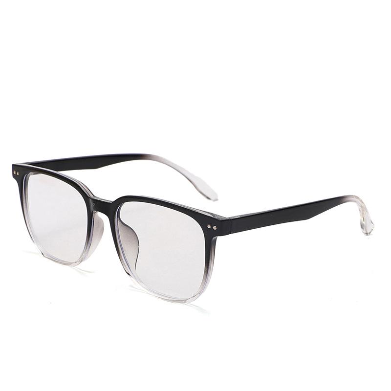 2026 Korean Square TR90 Anti-Blue Light Glasses Frame with Prescription-Ready Large Plano Lenses, Style 1014.