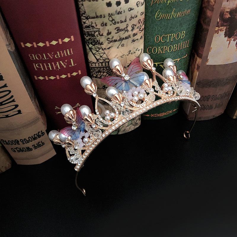 Bridal Butterfly Crown Wedding Photography Hair Accessories Wedding Crown Korean Handmade Butterfly Crown
