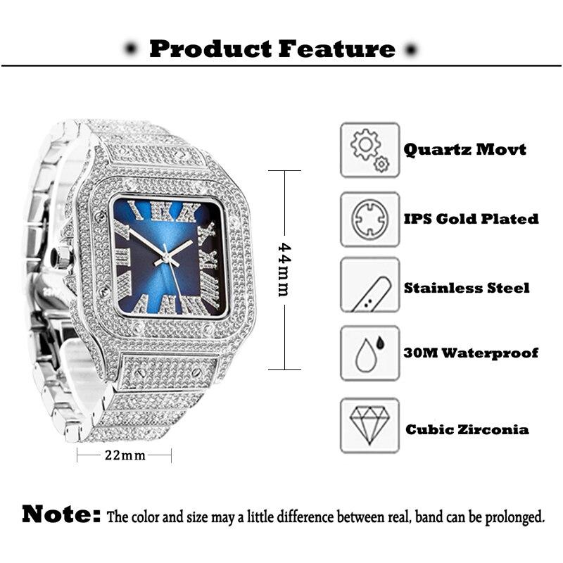 Orologi Da Uomo Rettangolari Brillanti: 3 ATM, Impermeabili