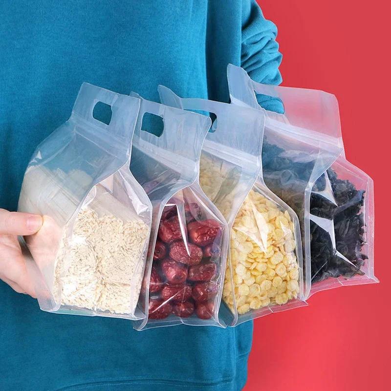 Ziplock Saran Wrap Plastic Bags Reusable PEVA Food Packaging Leakproof Fresh Shut Bags Stand Up Fresh Bag Kitchen Stoeage