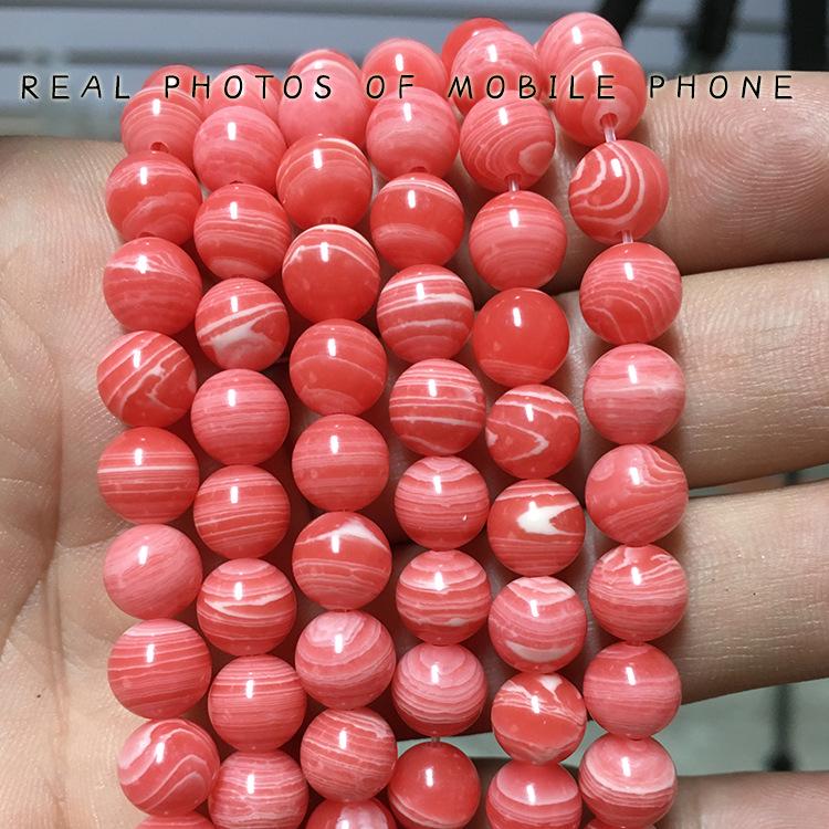 Imitation Red Veined Stone Beads - Natural Stone DIY Jewelry Accessories. 4mm, ~90 beads per strand, ~11g per strand