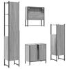 4 Piece Bathroom Furniture Set Grey Sonoma Wood Based Material