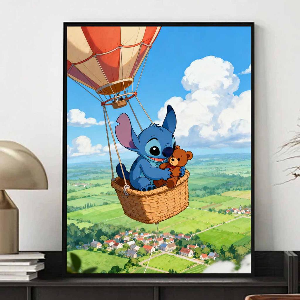 Disney Diamond Painting Stitch Hot Air Balloon Diamond Art Painting Set for Home Office Decoration Handmade Gifts