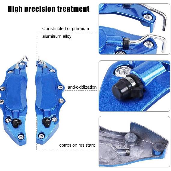 Premium Aluminum Brake Caliper Protector Cover, &, HighFit, Enhance Look, Easy Install, for 14in-15in Small Wheel Hub (Blue)