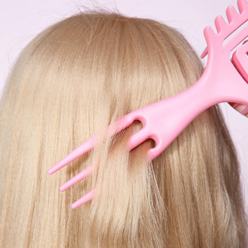 1pc 3-Prong Hollow Back Wet Curly Brush - Detangling Reduces Hair Pulling, Blow Drying Safe, Unisex Styling Tool ,hairbrush
