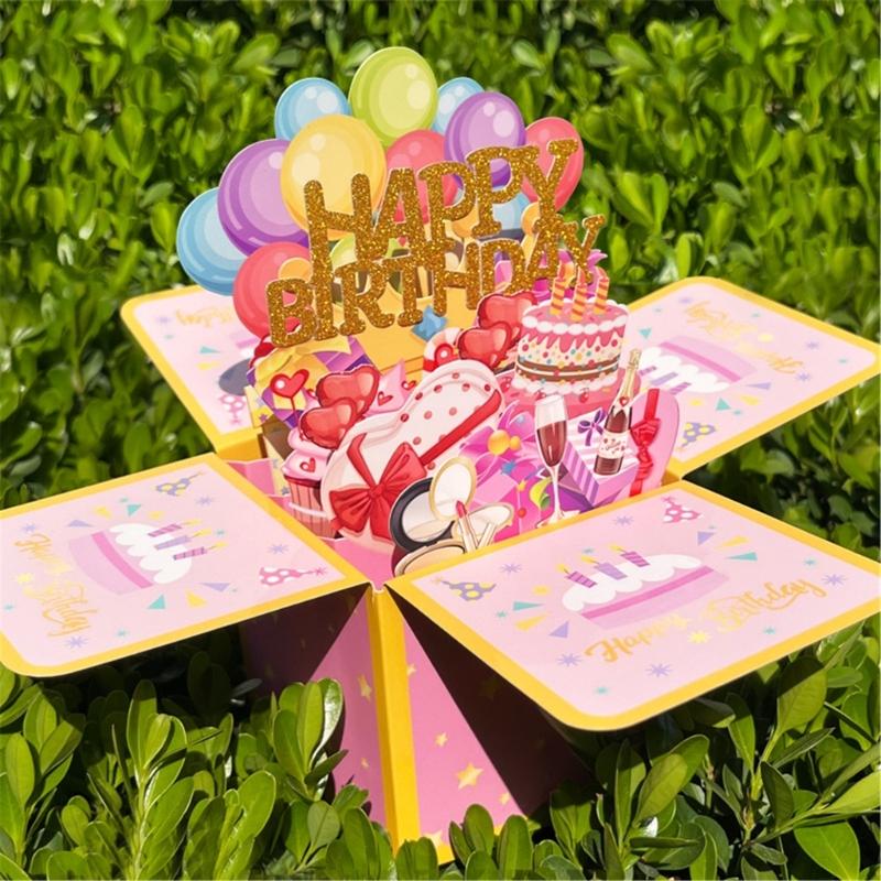 3D PopUp Birthday Cards,Happy Birthday Card, Popup Birthday Greeting Cards with Envelope and Notecards for Husband Wife