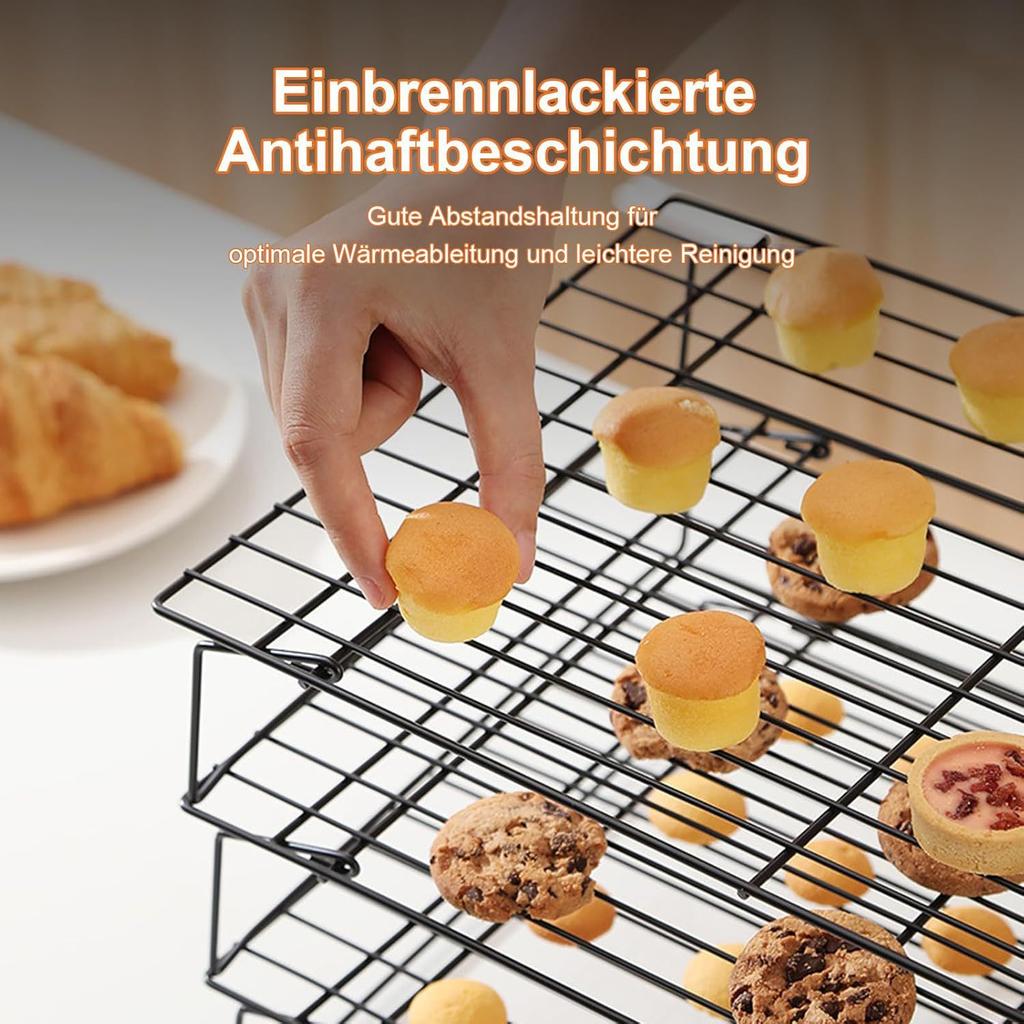 3-Piece three-layer cake rack cooling rack, stainless steel stackable grid YQ