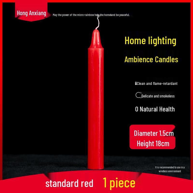 Smokeless Odorless Mini Emergency Candles for Outdoor Power Outages and Festive Use - Red and White