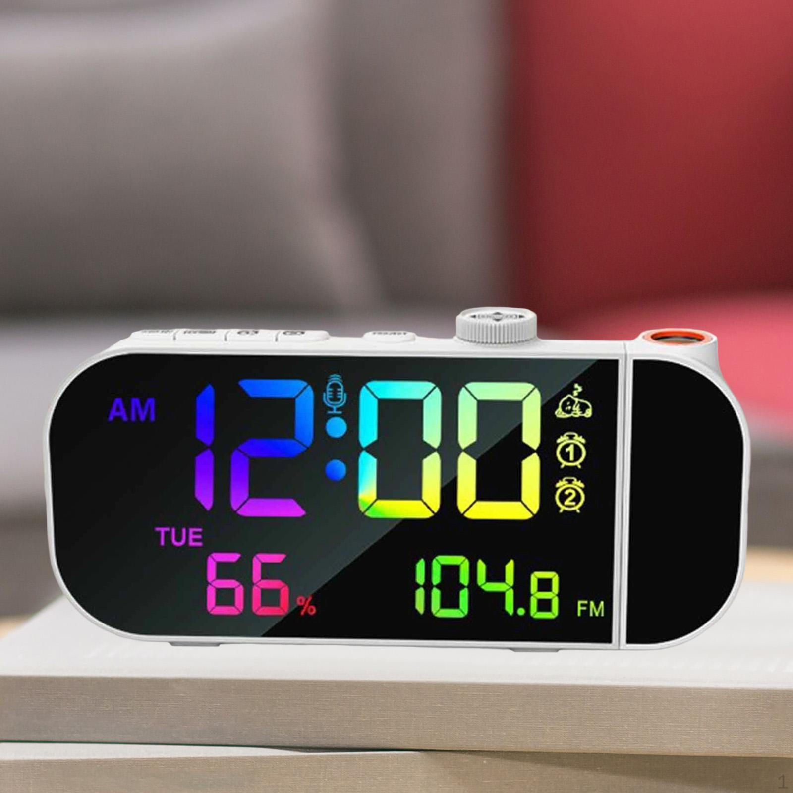 

Projection Alarm Clock Bedside Practical Compact Versatile Home Decor Clear LED Display for