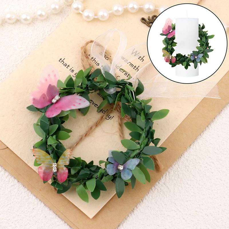 10 Pcs Drip Protection Communion Candle,Candle Rings Small Artificial Wreaths Drop Catcher For Candles