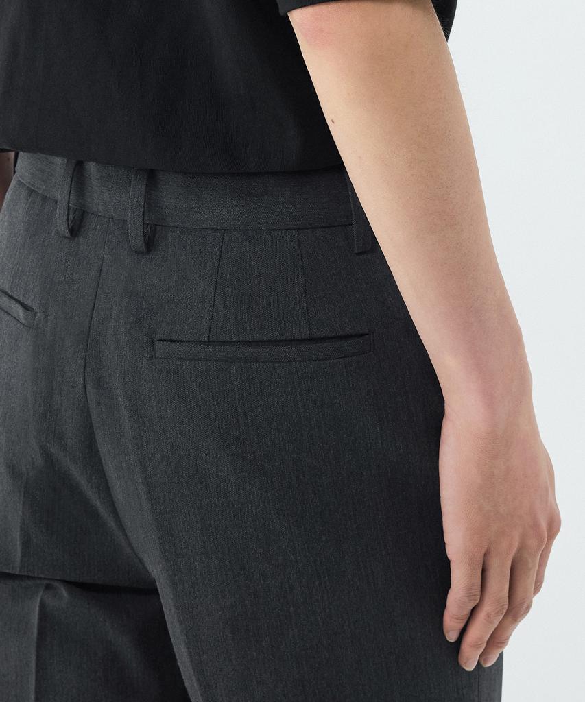 Musinsa Standard Straight Hidden Banding Slacks [Charcoal Gray]
