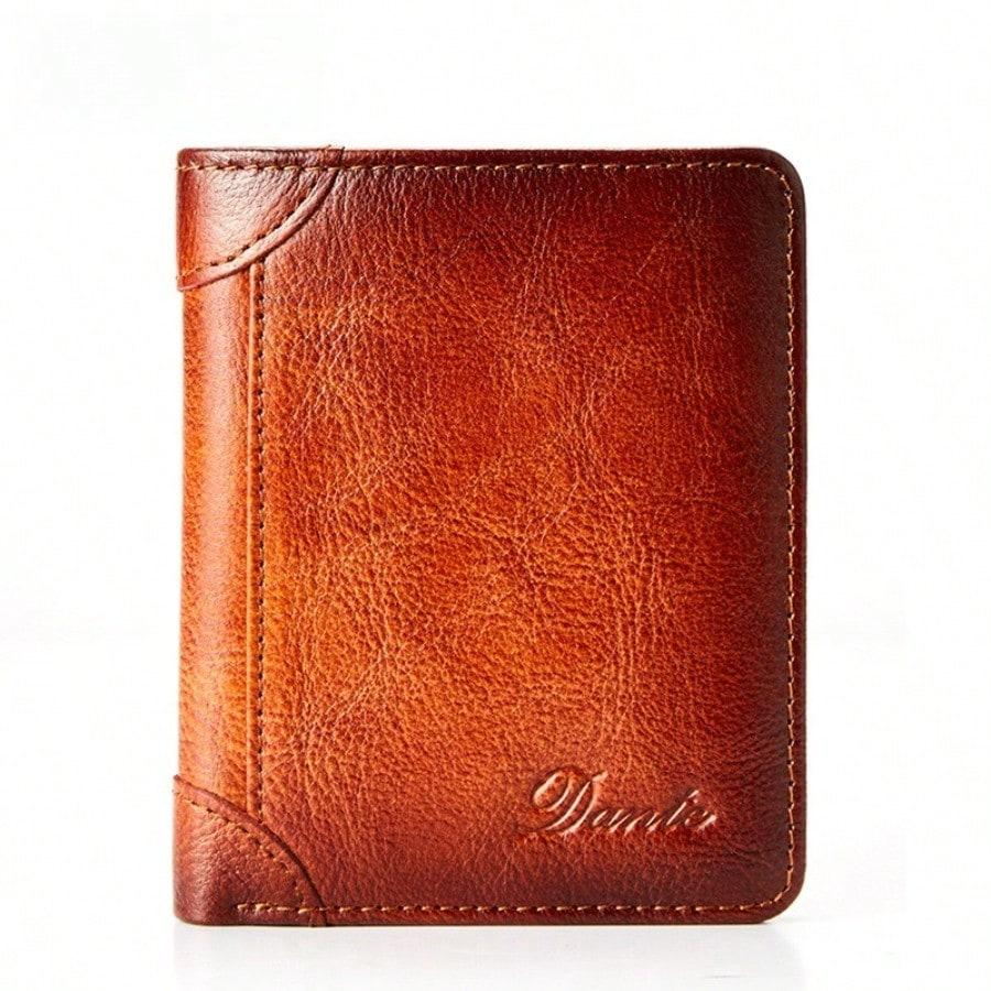 New men's wallet vertical first layer cowhide anti-theft swipe card degaussing genuine leather wallet popular wallet