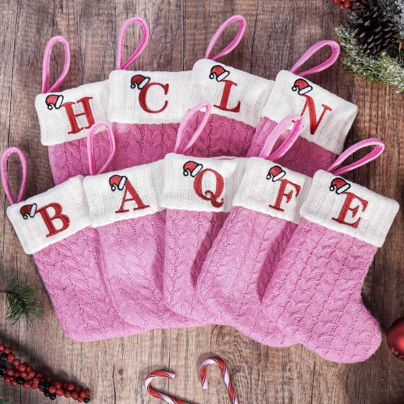 Stylish Santa and Snowmans Christmas Stocking Charm Warmth Knitting Holiday Decoration Portable Accessory for Gifting