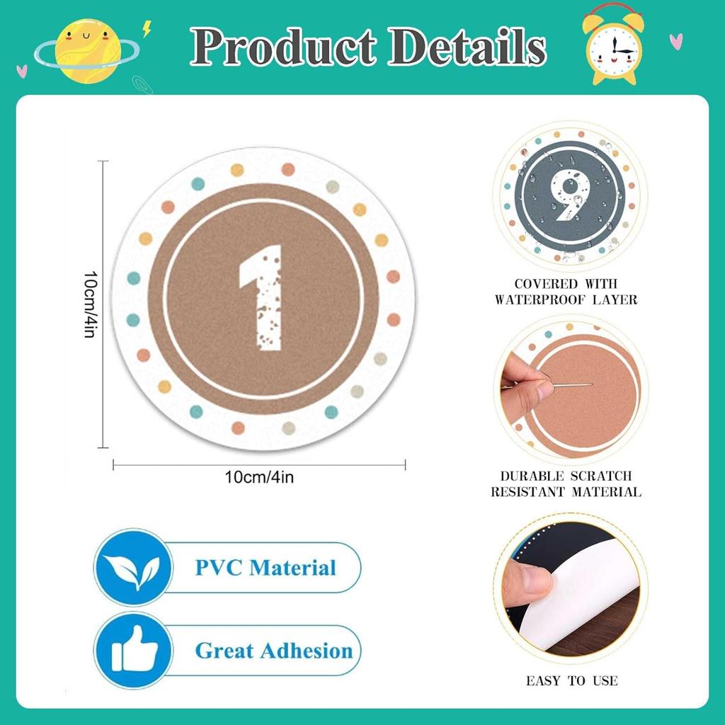 Boho Line up Spots for Classroom - 36pcs Number Stickers for Classroom Floor Stickers Dots for Classrooms Floor Decals for Classrooms Lining up Back