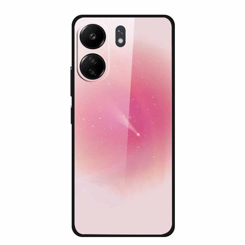 Für Redmi 12C 13C 11A Handyhülle Gehärtetes Glas Harte Abdeckung für Xiaomi Redmi 12 C 13 C 11 A Hülle Bunte Blumen Rückseitenhüllen