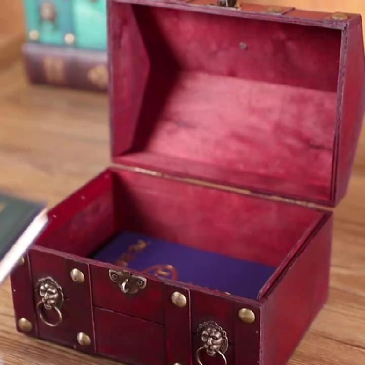 Traditional Wooden Storage Chest Dateless Locking System Compact Organizers Decorative Home Accent Storage Container