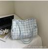 Large-capacity Contrasting Color Plaid Backpack Women's Summer New Fashion Shoulder Tote Bag Trendy Women's Bag